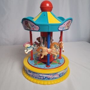 VTG Redbox Toy Carousel Musical Horse Merry Go Round Works